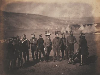 Major Adolphus William Desart Burton und Offiziere des 5. Dragonerregiments im Krimkrieg, aus einem Album mit 52 Fotografien zum Krimkrieg